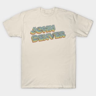 John Denver Retro Typography Faded Style T-Shirt